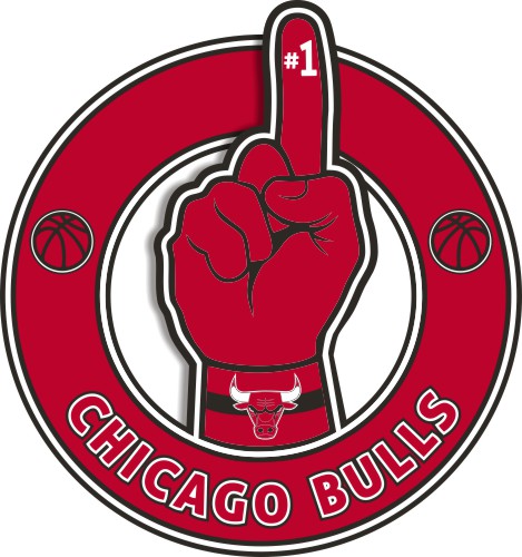 Number One Hand Chicago Bulls logo vinyl decal